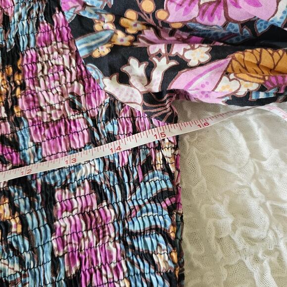 Anthropologie Banjanan Agnes Blouse Small Black Multicolor - Picture 7 of 9